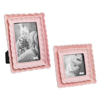 Mud Pie Pink Wooden Layered Scallop Picture Frames