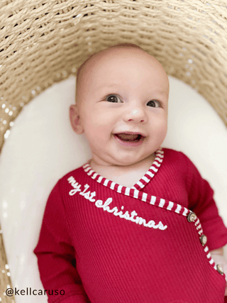 Mud Pie Red “My First Christmas” Sleeper-Infants-Simply Blessed Children's Boutique