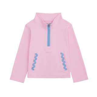 Mud Pie Girls' Ric Rac Quarter Zip Sweatshirt-Girls Sweatshirt/Pullover-Simply Blessed Children's Boutique