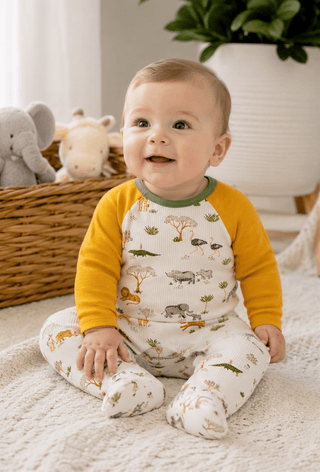 Mud Pie Safari Print Sleeper-Infants-Simply Blessed Children's Boutique