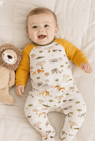 Mud Pie Safari Print Sleeper-Infants-Simply Blessed Children's Boutique