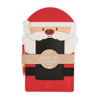 Mud Pie Christmas doodle pads with stylus—Santa and Reindeer designs with erase button for reusable creative fun.