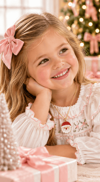 Mud Pie Girls Christmas Santa Necklace-Girls Necklace-Simply Blessed Children's Boutique