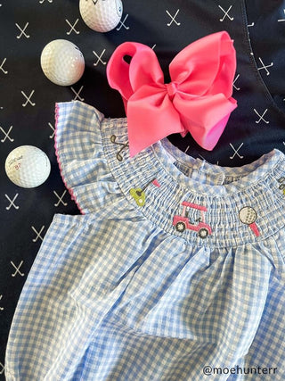 Girls Smocked Golf Bubble - Mud Pie-Infants-Simply Blessed Children's Boutique