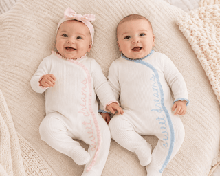 Sweet Dreams Sleeper with Blue Trim-Infants-Simply Blessed Children's Boutique