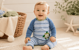 Mud Pie Striped Turtle Bodysuit-Infants-Simply Blessed Children's Boutique