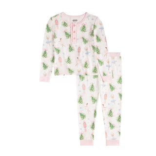 Mud Pie Girls Nutcracker Christmas Tree Bow and Ballerina Pajama Set-Girls Sleepwear-Simply Blessed Children's Boutique