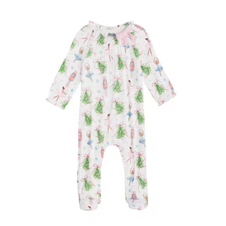 Mud Pie Nutcracker Christmas Tree Bow Sleeper-Infants-Simply Blessed Children's Boutique