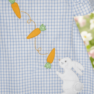 Petit Ami Baby Girl Easter Bunny Gingham Dress with Petal Sleeves-Girls Dresses-Simply Blessed Children's Boutique