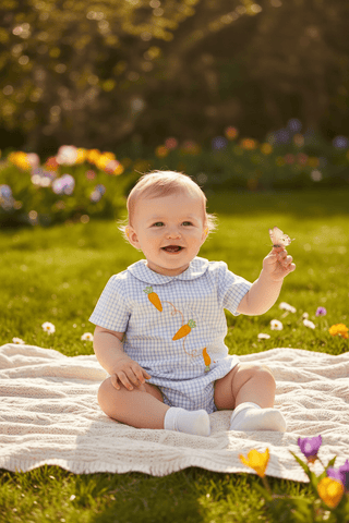 Petit Ami Romper with Easter Appliques-Infants-Simply Blessed Children's Boutique