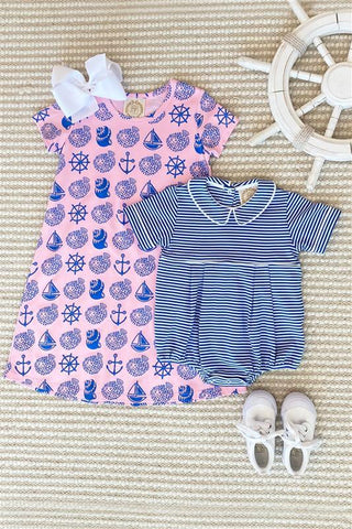 Pima Bradford Bubble – Rockefeller Royal Stripe/Worth Avenue White-Infants-Simply Blessed Children's Boutique