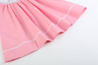 Pink Birthday Girl Smocked Bishop Dress-Girls Dresses-Simply Blessed Children's Boutique