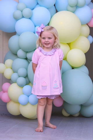 Pink Birthday Party Applique Bloomer Set-Infants-Simply Blessed Children's Boutique