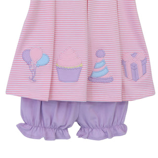Pink Birthday Party Applique Bloomer Set-Infants-Simply Blessed Children's Boutique