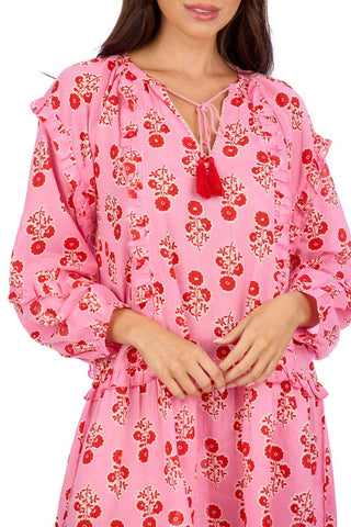 Pink Floral Tunic Dress - Mud Pie-Women's Dresses-Simply Blessed Children's Boutique