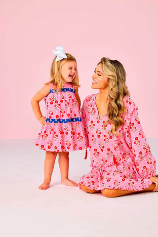 Pink Floral Tunic Dress - Mud Pie-Women's Dresses-Simply Blessed Children's Boutique