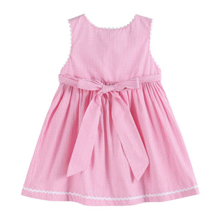 Pink Gingham Bunny Family Button Dress-Girls Dresses-Simply Blessed Children's Boutique