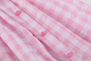 Pink Gingham Bunny Family Yoke Dress-Girls Dresses-Simply Blessed Children's Boutique