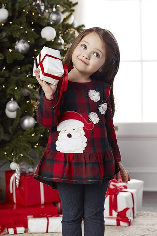 Plaid Santa Tunic & Legging Set-Misc.-Simply Blessed Children's Boutique