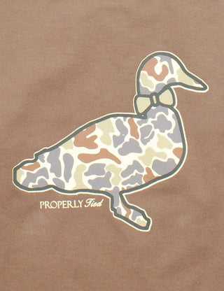 Properly Tied Boys Field Camo Mallard on Walnut Brown Long Sleeve Shirt-Boys Long Sleeve Shirts-Simply Blessed Children's Boutique