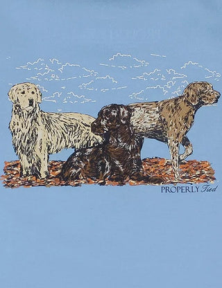 Properly Tied Boys Hunting Dogs Light Blue Long Sleeve Shirt-Boys Long Sleeve Shirts-Simply Blessed Children's Boutique