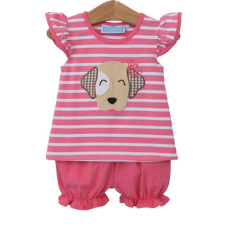 Pink Puppy Flutter Bloomer Set