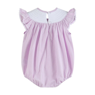 Purple Fairy Castle Smocked Flutter Romper-Girls One-Piece-Simply Blessed Children's Boutique
