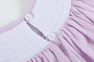 Purple Fairy Castle Smocked Flutter Romper-Girls One-Piece-Simply Blessed Children's Boutique