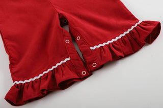 Red Nativity Smocked Ruffle Cuff Baby Jumper Overalls-Misc.-Simply Blessed Children's Boutique