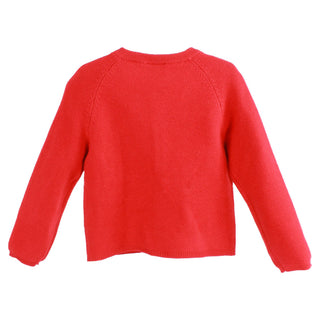 Red Purl Knit Cardigan Sweater-Girls Sweater-Simply Blessed Children's Boutique