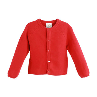 Red Purl Knit Cardigan Sweater-Girls Sweater-Simply Blessed Children's Boutique
