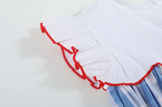 Red, White, and Blue Gingham Bubble - Lil Cactus-Girls One-Piece-Simply Blessed Children's Boutique