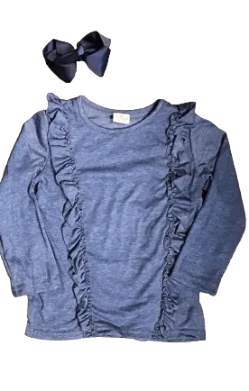 Ruffle Long Sleeve Shirt-Girls Long Sleeve Shirts-Simply Blessed Children's Boutique