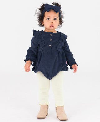 Ivory Footless Ruffle Tights - Ruffle Butts-Girls Leggings/Bottoms-Simply Blessed Children's Boutique