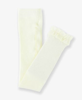Ivory Footless Ruffle Tights - Ruffle Butts-Girls Leggings/Bottoms-Simply Blessed Children's Boutique