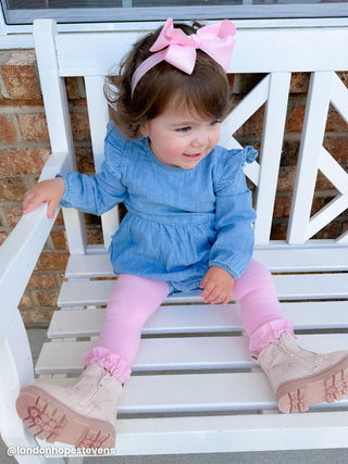 Ballet Pink Footless Ruffle Tights-Infants-Simply Blessed Children's Boutique