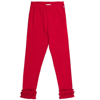 Red Ruffle Leggings - Ruffle Butts-Girls Leggings/Bottoms-Simply Blessed Children's Boutique
