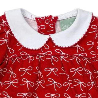 Sage and Lilly Red Long-Sleeve Romper with White Bow Print-Misc.-Simply Blessed Children's Boutique