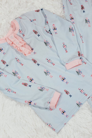 Sage and Lilly Girls Nutcracker Ruffle Top Pajama Set-Girls Sleepwear-Simply Blessed Children's Boutique