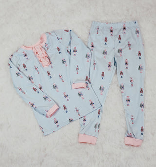 Sage and Lilly Girls Nutcracker Ruffle Top Pajama Set-Girls Sleepwear-Simply Blessed Children's Boutique