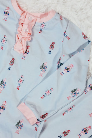 Sage and Lilly Girls Nutcracker Ruffle Top Pajama Set-Girls Sleepwear-Simply Blessed Children's Boutique