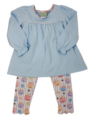 Sage and Lilly Pastel Halloween Tunic and Legging Set-Girls Outfit Sets-Simply Blessed Children's Boutique