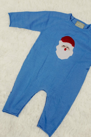 Sage and Lilly Blue Santa Sweater Romper-Infants-Simply Blessed Children's Boutique
