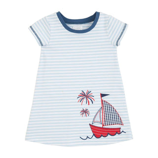 Sailboat T-Shirt Dress-Girls Dresses-Simply Blessed Children's Boutique