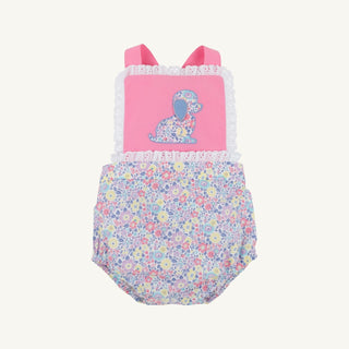 Sally Sunsuit (Broadcloth) - Briar Patch Petals/Hamptons Hot Pink by The Beaufort Bonnet Company-Girls One-Piece-Simply Blessed Children's Boutique