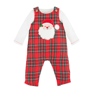 Santa Tartan Plaid Longall - Mud Pie-Misc.-Simply Blessed Children's Boutique