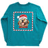 J. Bailey Long Sleeve Logo Tee- Santa Dog on Teal