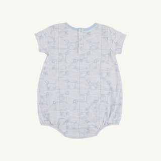 Short-Sleeve Patton Play Bubble - Puppy Puzzle/Beale Street Blue by The Beaufort Bonnet Company-Boys One-Piece-Simply Blessed Children's Boutique