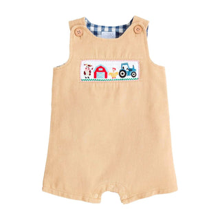 Smocked Farm Print Jon Jon - Mud Pie-Infants-Simply Blessed Children's Boutique