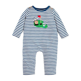 Striped Golf Bodysuit - Mud Pie-Infants-Simply Blessed Children's Boutique